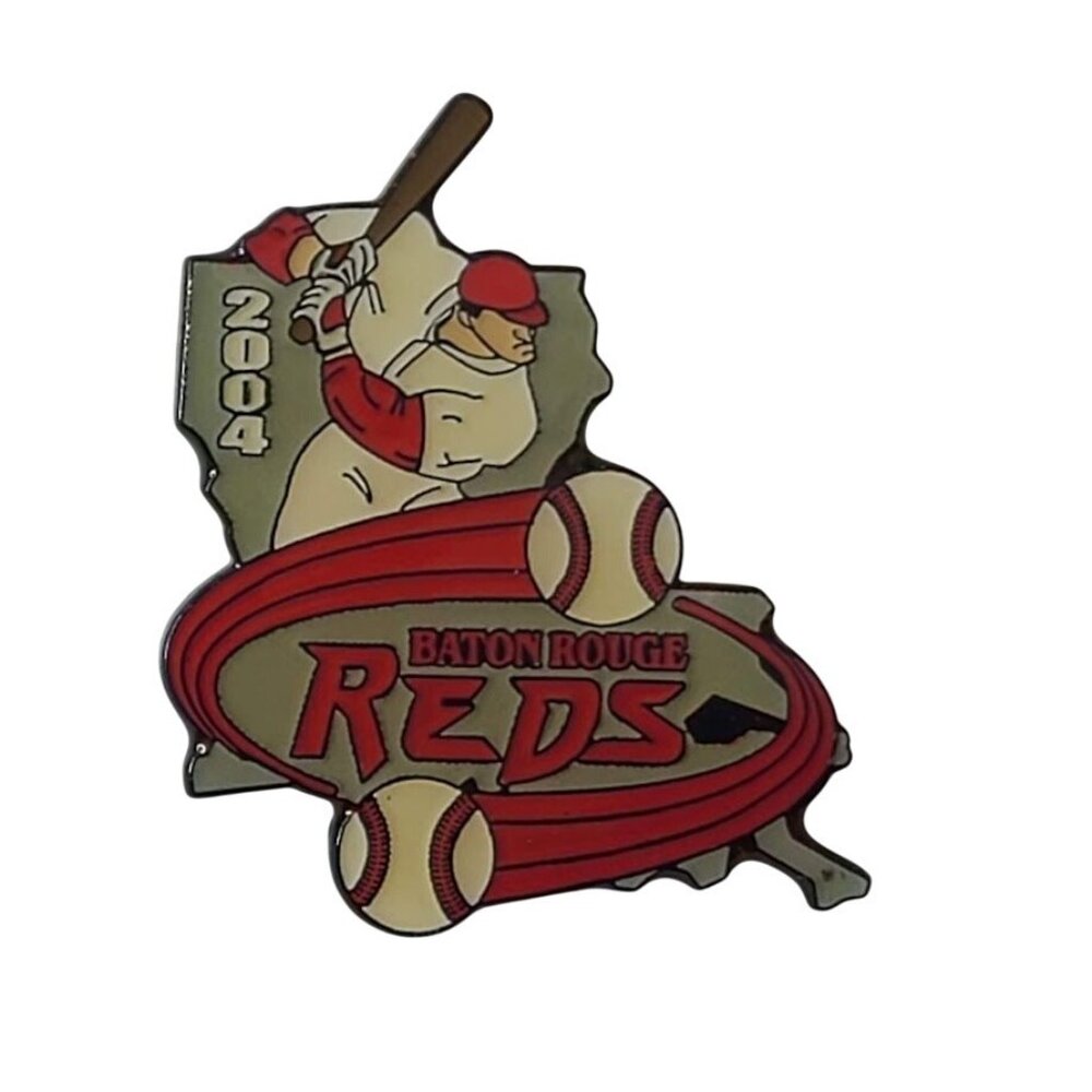 Vintage 2004 Baseball Team Trading Pin Baton Rouge Reds Louisiana LA Lapel Hat